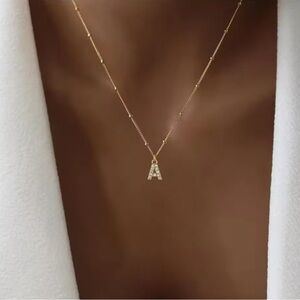 Gold Dainty Initial Pendant Necklace